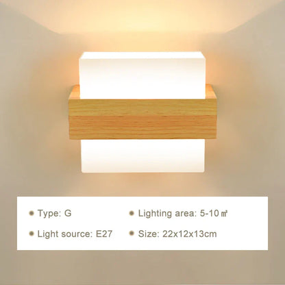 DecorBites™ LED Wooden Wall Lamp for Modern Bedroom Decor