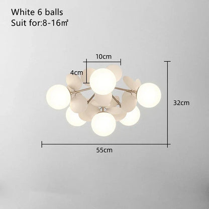 DecorBites™ Kids LED Ceiling Light: Iron Sheet Glass Chandelier