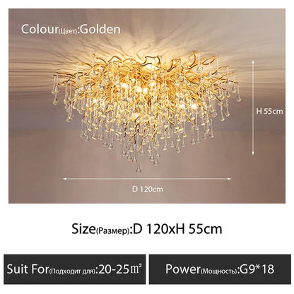 DecorBites™ Crystal Ceiling Chandelier - Luxury Lighting for Modern Spaces
