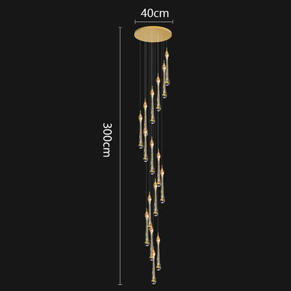 Modern Crystal Staircase Chandelier Pendant Light