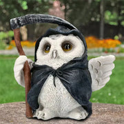 Resin Owl Reaper Sculpture