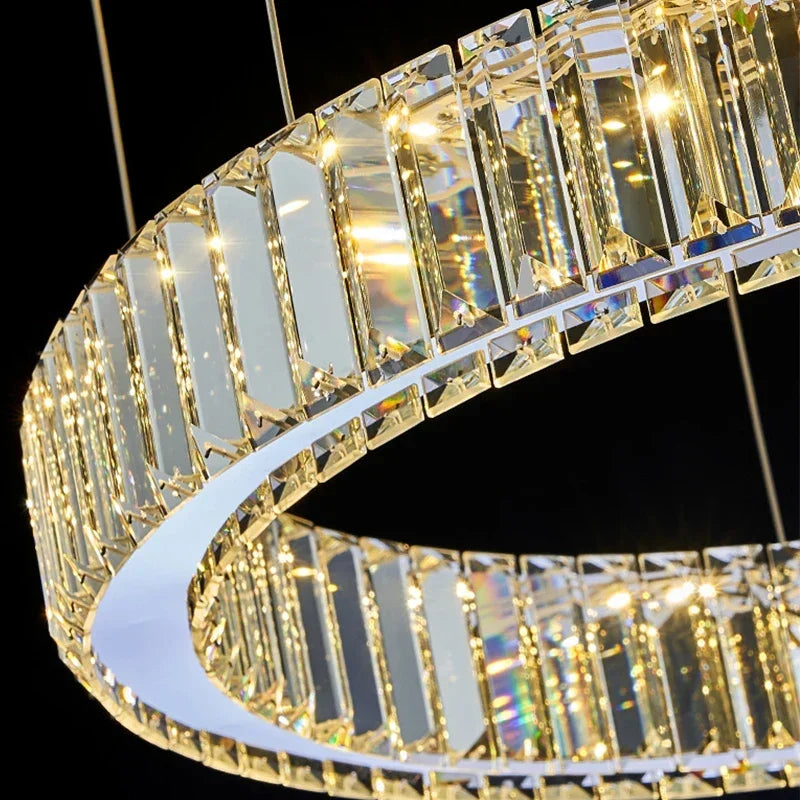 Gold Crystal Halo Chandelier