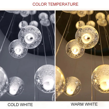 DecorBites™ Crystal Ball Chandelier Pendant Light for Staircase Hallway Bar Décor