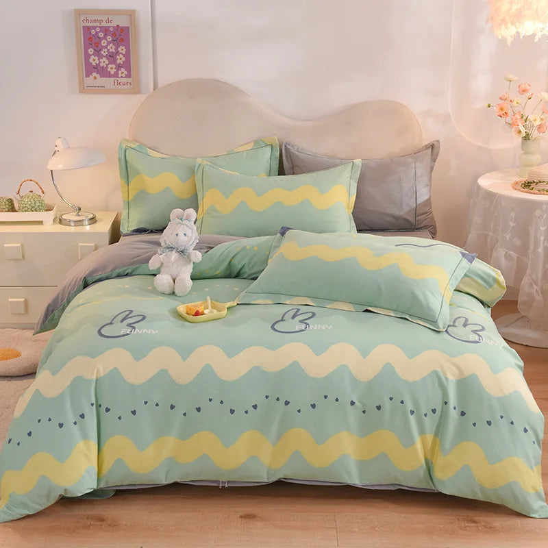 DecorBites™ Cotton Thickened Bedding Set - Single/Double Size, High Quality, Warm & Soft.