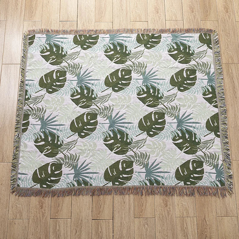 Tapestry Knit Sofa Blanket