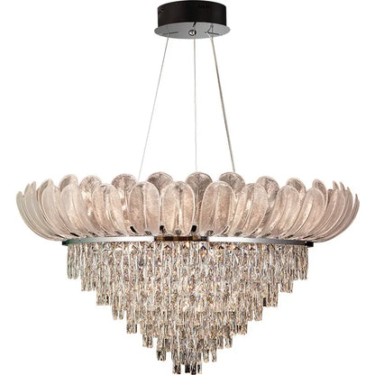 DecorBites™ Crystal Crown Chandelier: Luxe Ceiling Light for Home, Shop & Lobby