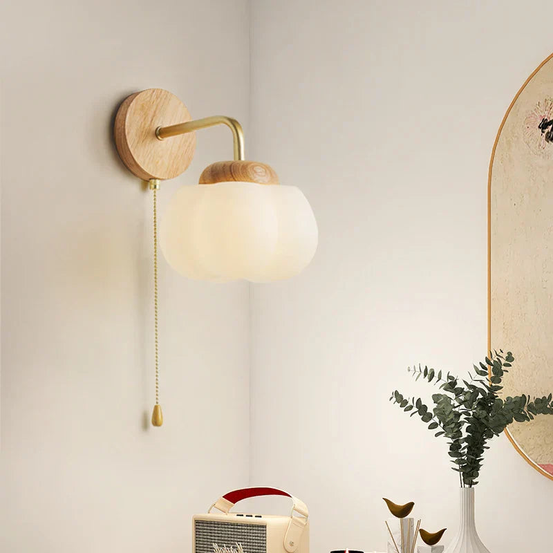 DecorBites™ Cotton LED Wall Lamps with Pull Chain Switch for Restaurant Living Room Bedroom