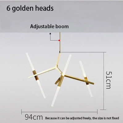 Black Gold LED Pendant 16-Head Dual-Tone