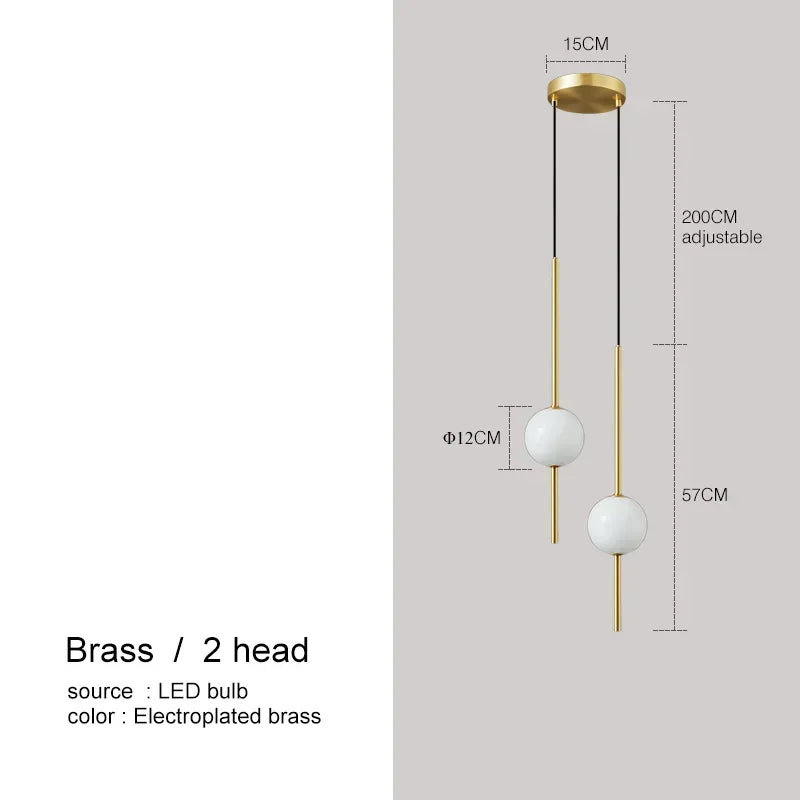 DecorBites™ Glass Ball Pendant Lights for Dining Room Bedroom Decor Lighting
