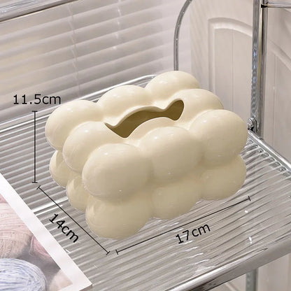 DecorBites™ Cotton Candy Ceramic Tissue Box - Modern Decor