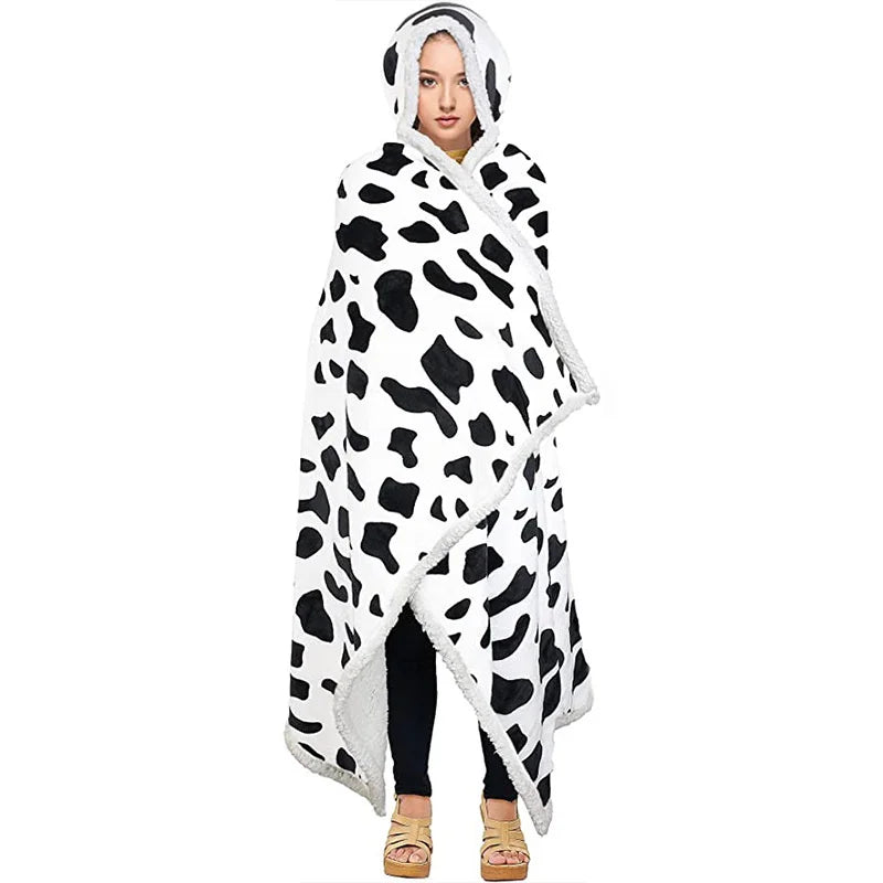 DecorBites™ Leopard Print Warm Wearable Lap Blanket - Soft Flannel Shawl Blanket
