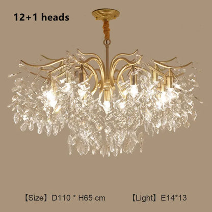DecorBites™ Crystal Branch Chandelier: Modern Minimalist Luxury Lighting for Living Room and Bedroom