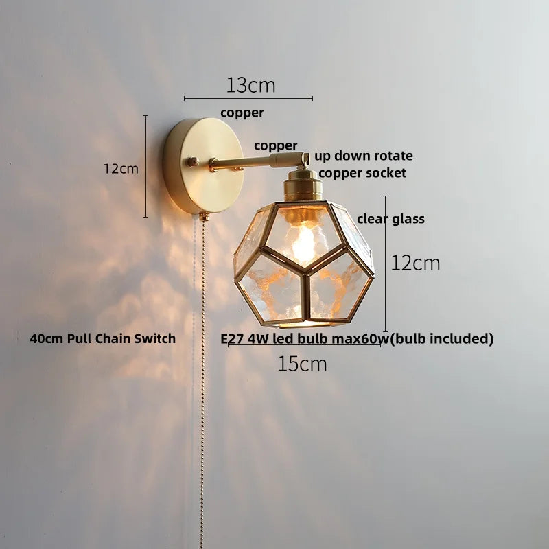 Clear Glass Bedside Lamp