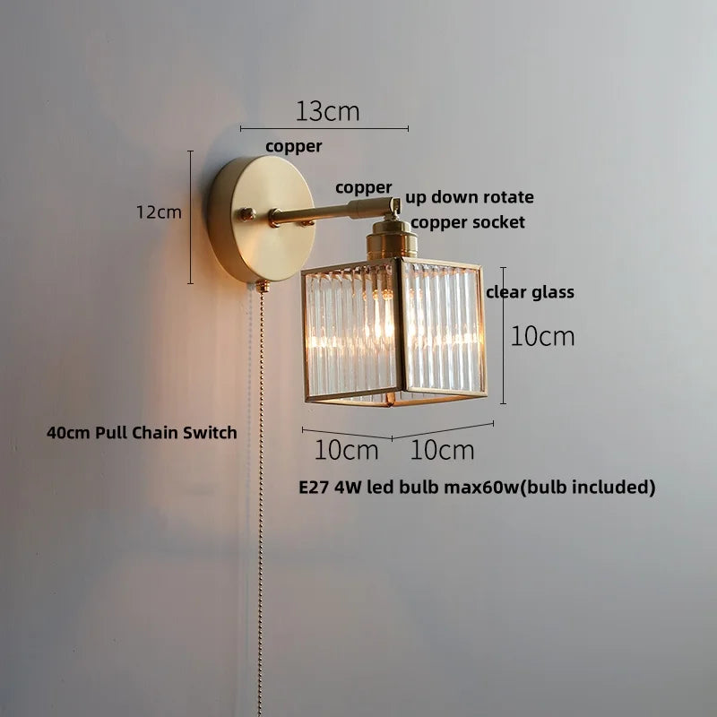 Clear Glass Bedside Lamp