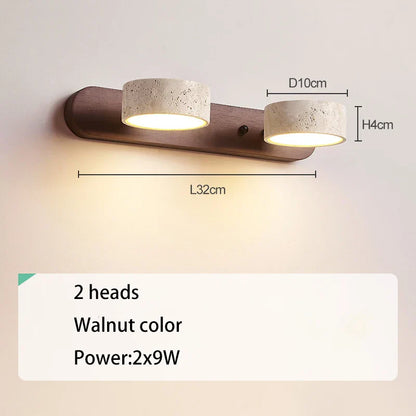 DecorBites™ Japanese Retro Stone Wall Mirror Light for Bathroom and Dressing Table