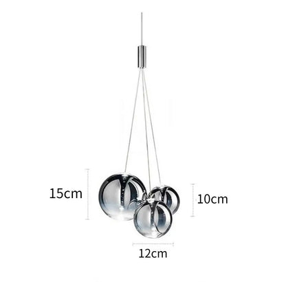 DecorBites™ Glass Ball Pendant Lamp - Modern Chrome Chandelier for Home Dining Bedroom Decor