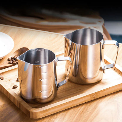 DecorBites™ Latte Art Cup with Pull Needle, Measuring Scale, Milk Frother, Garland Mug