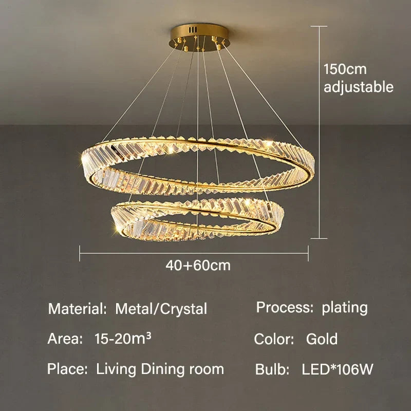 Crystal Gold Pendant Chandelier