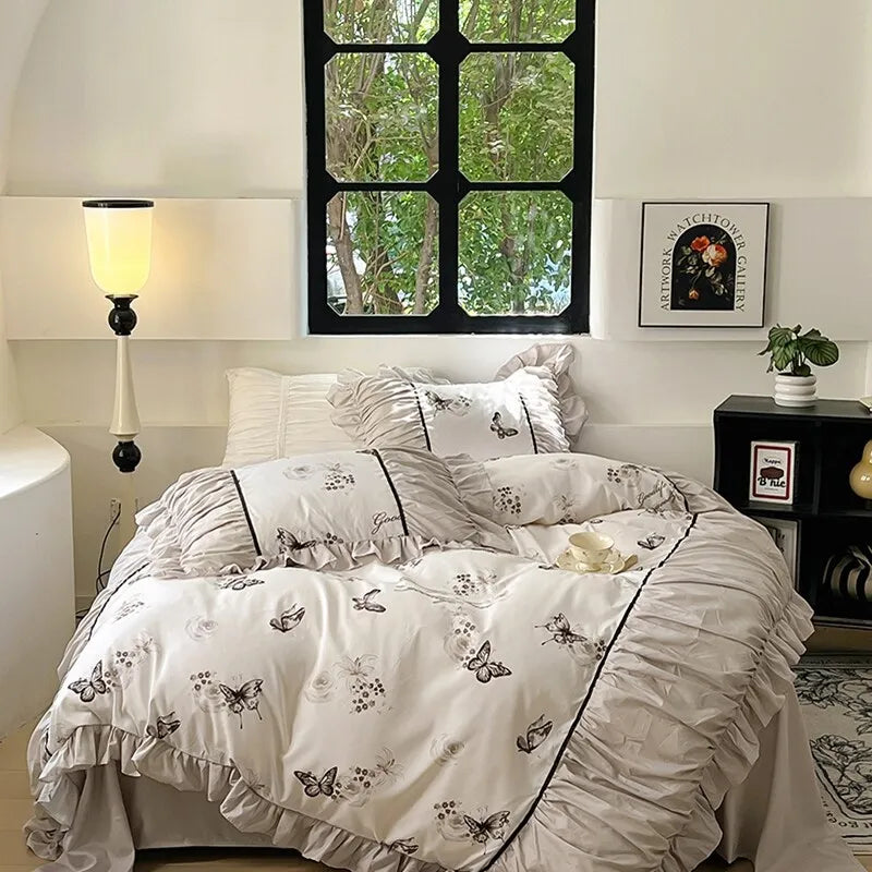 Lace Print Duvet Set