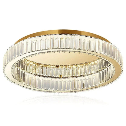 DecorBites™ Crystal Circle Ceiling Chandelier LED Indoor Lighting for Living Room Bedroom Study