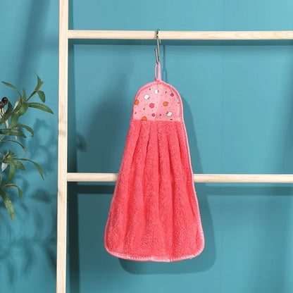 DecorBites™ Coral Velvet Hand Towel: Absorbent Cleaning Tool for Home Kitchen & Bathroom
