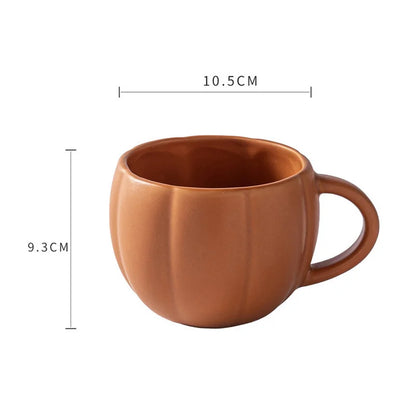 DecorBites™ Halloween Pumpkin Ceramic Mug with Retro Enamel Handle for Coffee Milk Tea