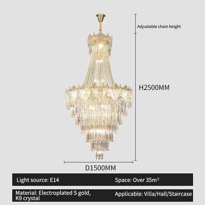 DecorBites™ Elegant Simple Staircase Chandelier LED Livingroom Villa Creative Hotel Lighting