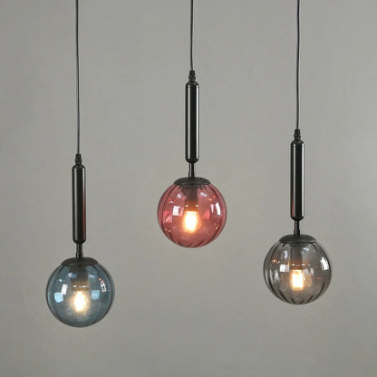 Nordic Glass Pendant Light With Painted Iron Finish