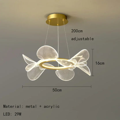 DecorBites™ LED Flower Chandelier: Luxury Acrylic Pendant for Modern Living, Bedroom & Kitchen