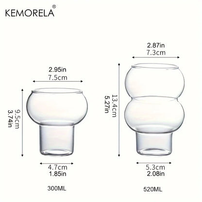DecorBites™ 520ml Gourd Shaped Glass Cup Set - Versatile Drinkware for Coffee, Tea, and More