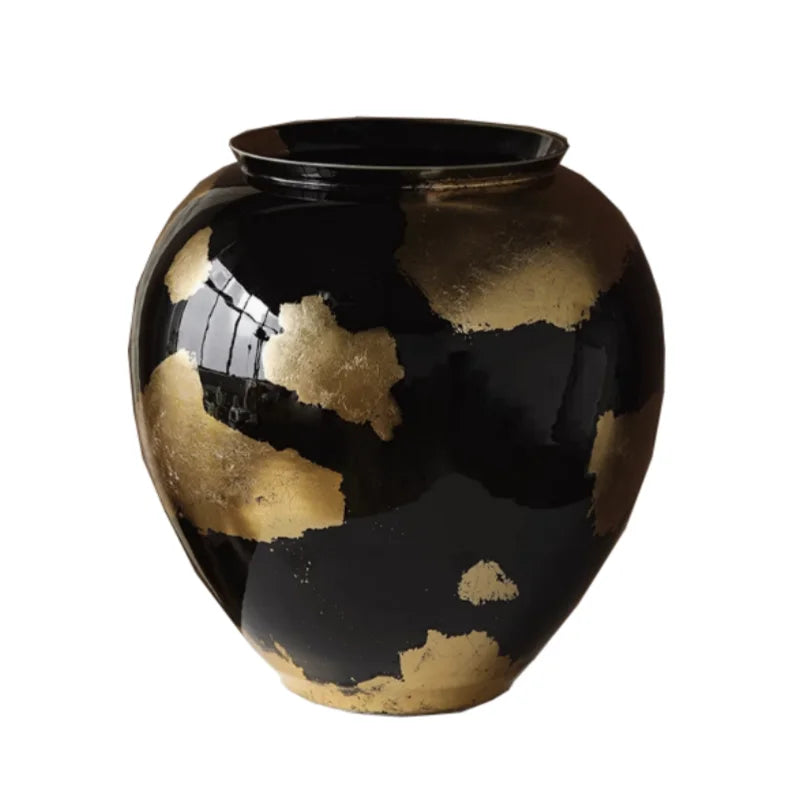 Gold Foil Ceramic Tabletop Flower Vase