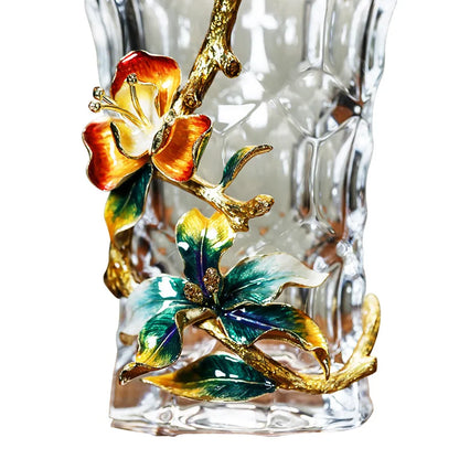 DecorBites™ Crystal Glass Vase: Modern Light Luxury Enamel Living Room Decor