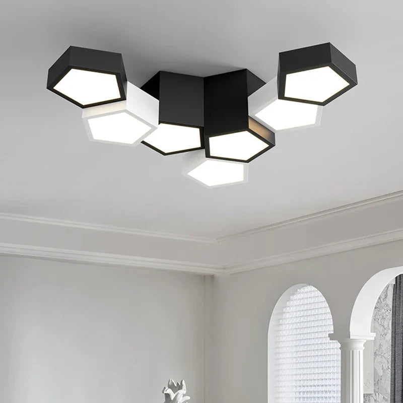 DecorBites™ Geometric Ceiling Lamps: Modern & Creative Lighting Fixtures for Master Bedroom
