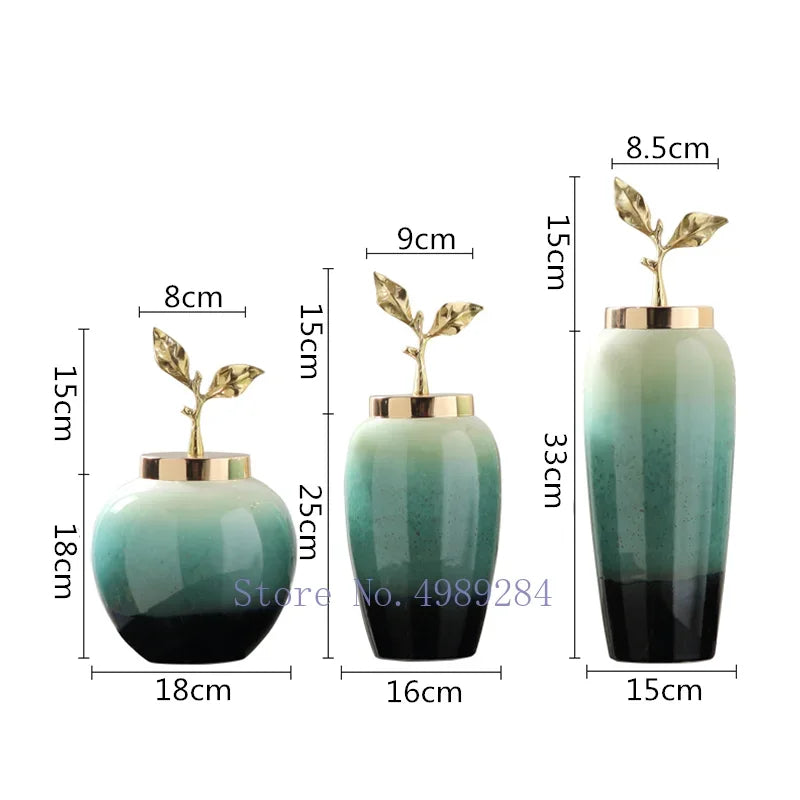 Gradient Golden Ceramic Vase