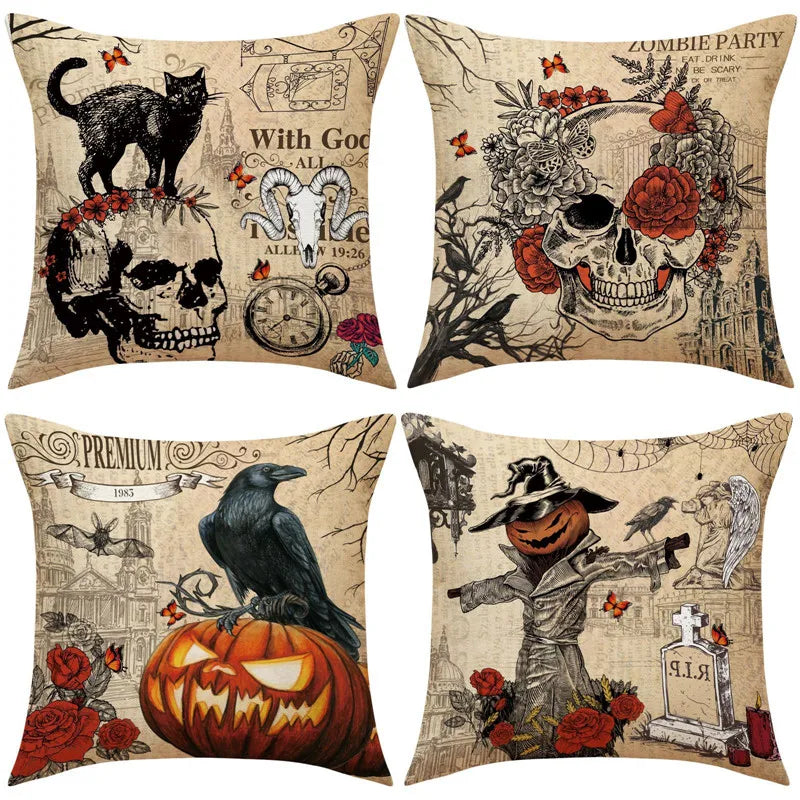 Pumpkin Witch Print Pillowcase