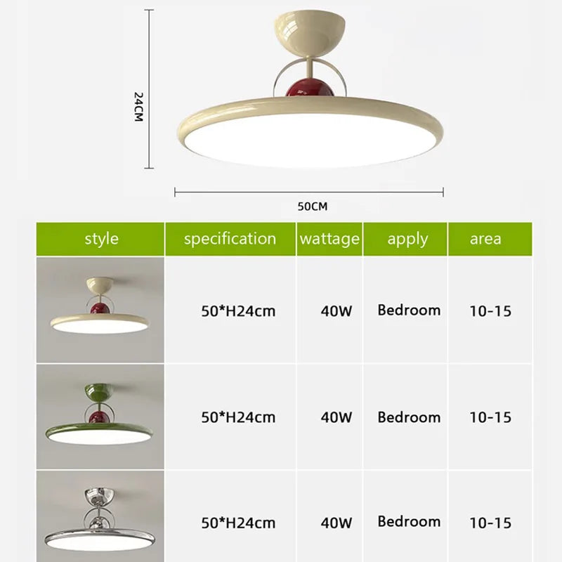 DecorBites™ Cream Iron Nordic LED Ceiling Light - Indoor Decorative Luminaires
