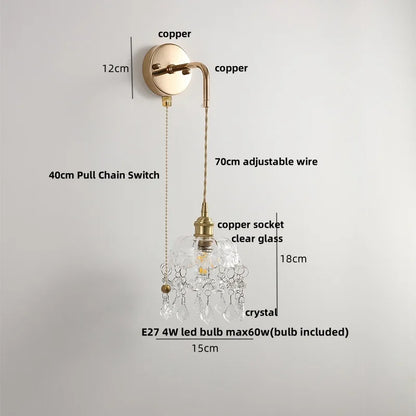 DecorBites™ Clear Glass LED Wall Lamp Modern Crystal Home Decor Bathroom Mirror Light