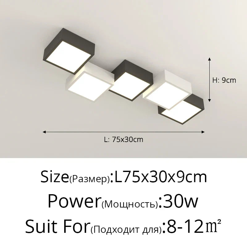 DecorBites™ Geometric Chandelier: Minimalist Modern Luxe Black White Bedroom Lamp