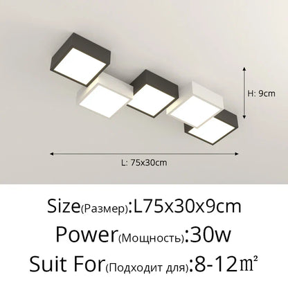 DecorBites™ Geometric Chandelier: Minimalist Modern Luxe Black White Bedroom Lamp