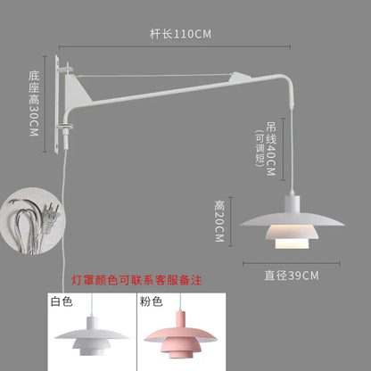 DecorBites™ Cream Wind Rotating Wall Lamp Swing Arm for Interior Lighting