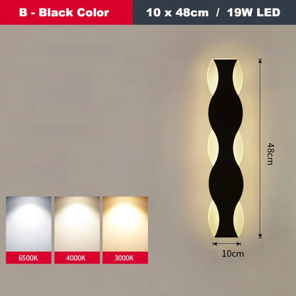 DecorBites™ LED Wave Wall Light for Indoor Corridors, Bedrooms, and Sofas