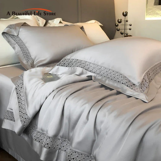 DecorBites™ Eucalyptus Fiber Summer Quilt Bedding Set with Wide Edge & Silky Cool Feel