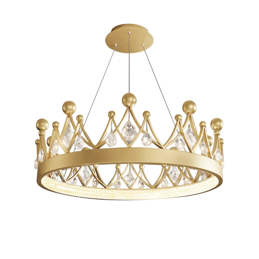 DecorBites™ Crown Crystal Chandelier Pendant Light for Bedroom and Living Room Decor