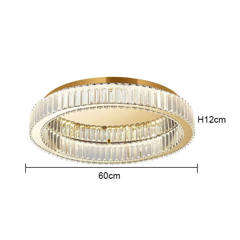 DecorBites™ Crystal Round Ceiling Lamp for Modern Minimalist Indoor Lighting décor