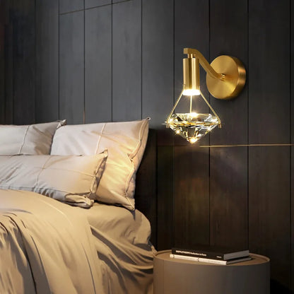 DecorBites™ Crystal Diamond Wall Lamp: Modern Nordic Luxury Lighting for Bedroom & Living Room