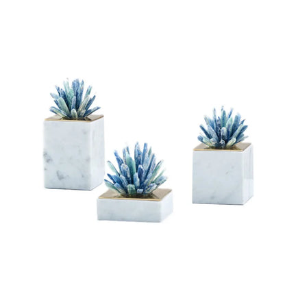 DecorBites™ Agate Stone Crystal Sculpture Gold-plated Marble Ornament for Living Room Desk