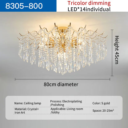 DecorBites™ Elegant Crystal Chandelier for Living Room, Dining Room, Bedroom, Villa Hall