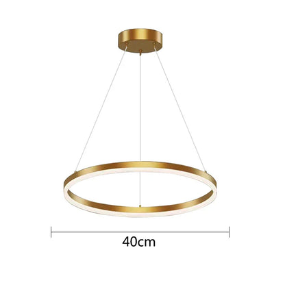 DecorBites™ Gold Ring Pendant Lights Circle Acrylic LED Ceiling Lamp