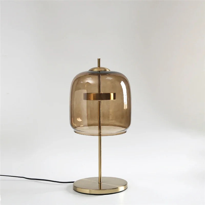 DecorBites™ Glass Lampshade LED Table Lamp for Modern Bedroom Decor