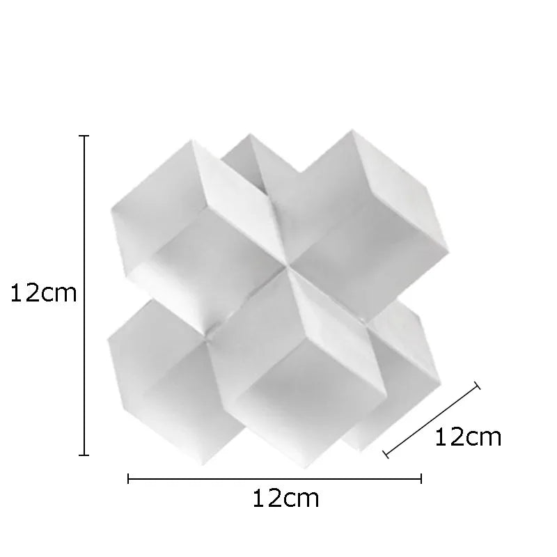 DecorBites™ Cross Crystal Geometric Glass Sculpture Desk Decoration Frosted Square Statue